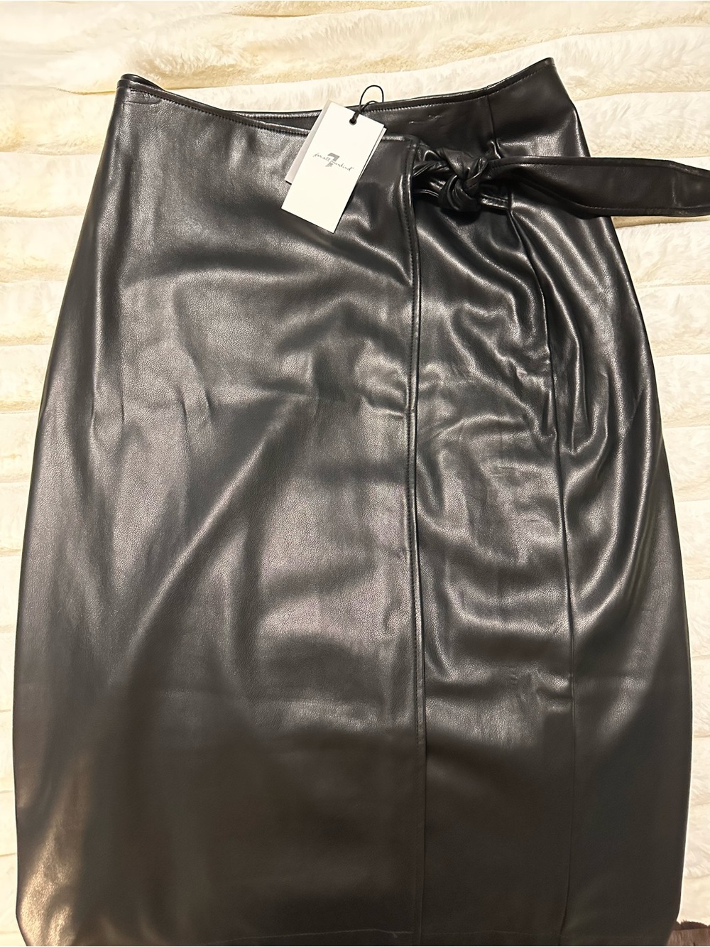 7 FOR ALLMANKIND VEAGAN/FAUX LEATHER WRAP SKIRT